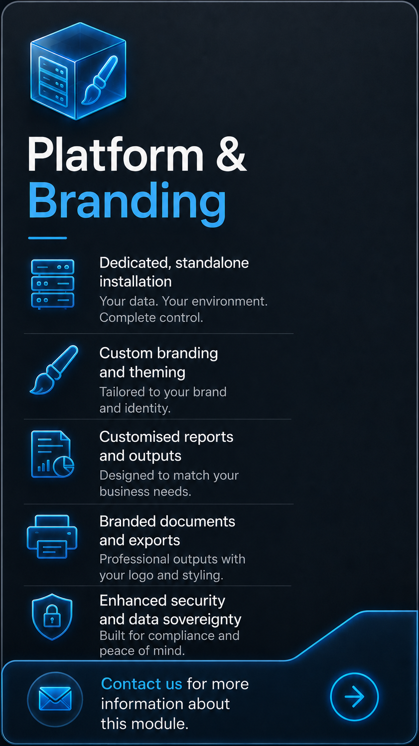 Platform and Branding module promo card